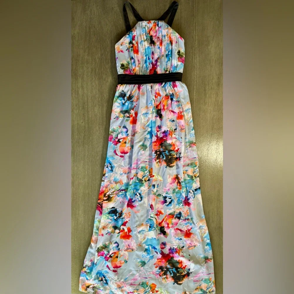 Pastel Floral Maxi Dress Halter Top 8 Little Mistress - Picture 2 of 10